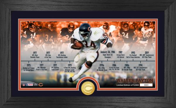 Highland Mint Chicago Bears Walter Payton Career Timeline Bronze Coin Photo  Pano Mint