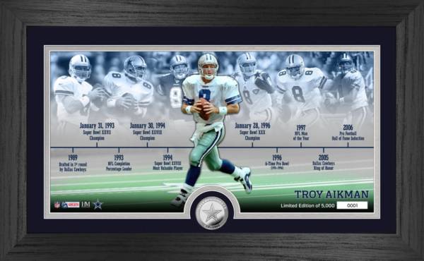 Highland Mint Dallas Cowboys Troy Aikman Career Timeline Bronze