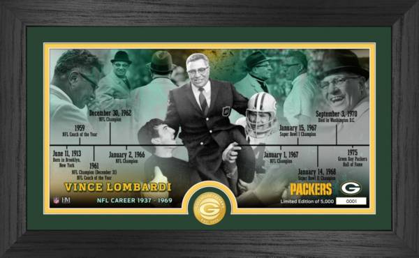 Highland Mint Green Bay Packers Vince Lombardi Career Timeline Bronze Coin Photo Pano Mint product image