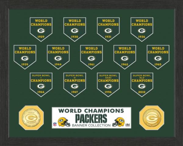 Highland Mint Green Bay Packers World Champions Deluxe Banner Collection  Photo Mint