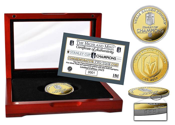 New York Rangers Highland Mint 4-Time Stanley Cup Champions Acrylic Gold  Coin Desk Top Display
