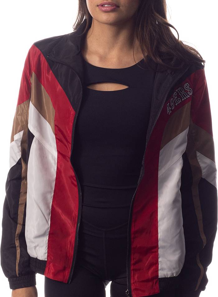The Wild Collective Women's San Francisco 49ers Colorblock Black Track  Jacket