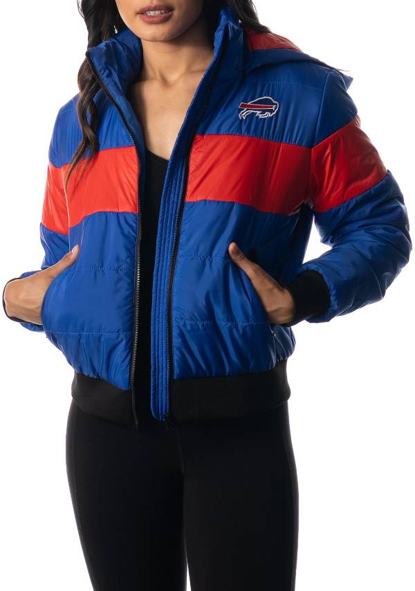 The Wild Collective Women's Buffalo Bills Black Hooded Puffer Jacket