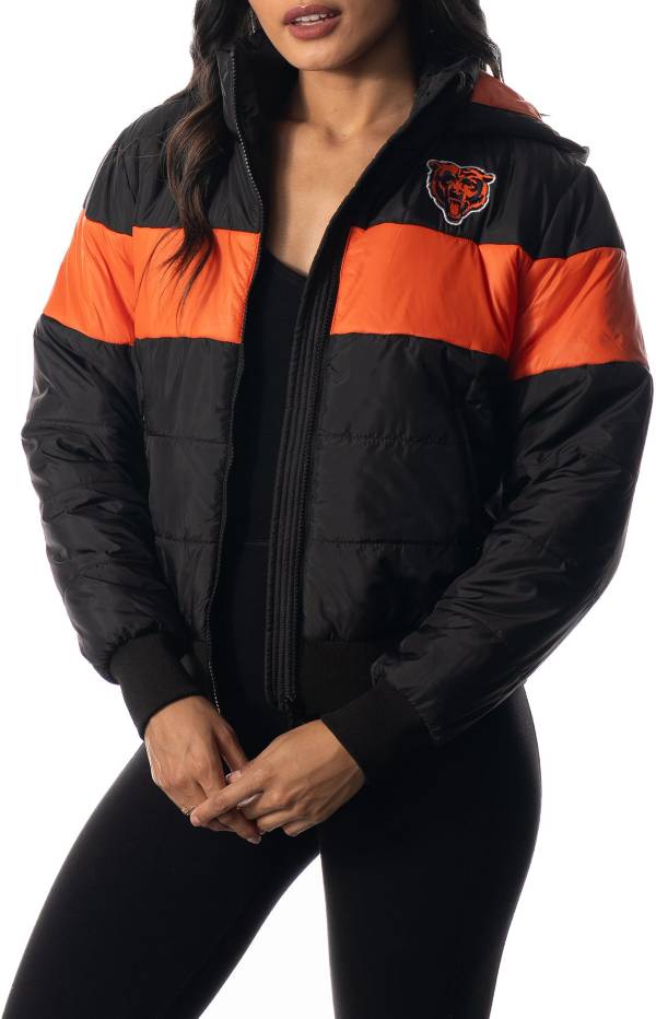 The Wild Collective Women's Chicago Bears Black Hooded Puffer Jacket product image