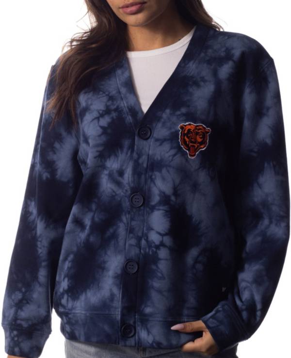 The Wild Collective Women's Chicago Bears Tie Dye Navy Cardigan product image