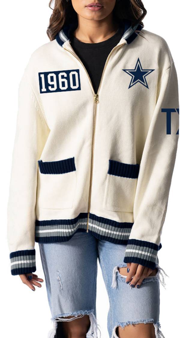 The Wild Collective Adult Dallas Cowboys Full-Zip Knit Sweater