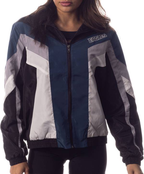 The Wild Collective Women's Philadelphia Eagles Colorblock Black Track  Jacket