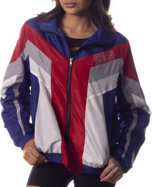 The Wild Collective Women's New York Giants Colorblock Blue Track Jacket product image