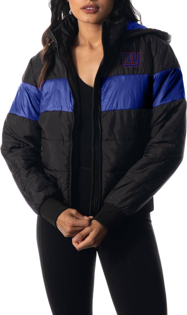 The Wild Collective Women's New York Giants Black Hooded Puffer Jacket product image