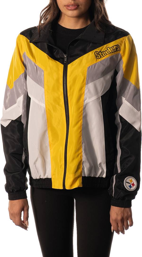 The Wild Collective Women's Pittsburgh Steelers Colorblock Black Track Jacket product image