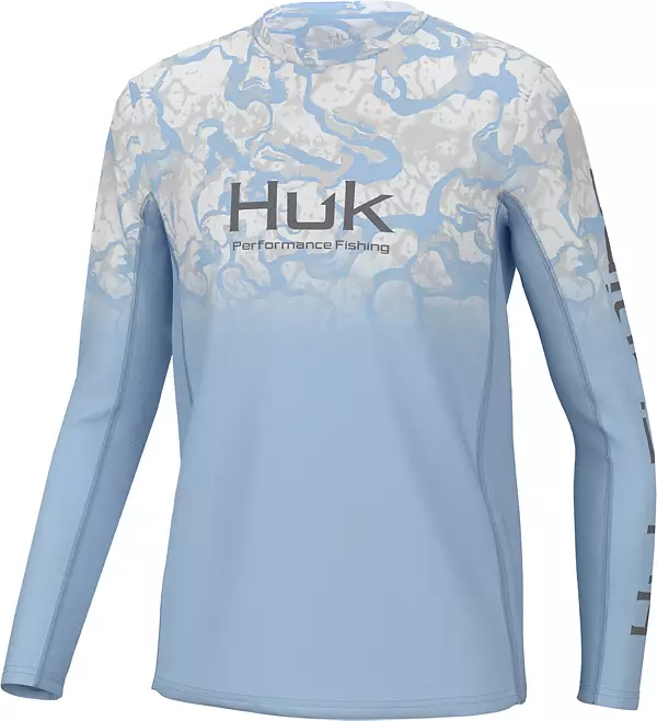 HUK Boys' Icon X Inside Reef Fade Long Sleeve Shirt