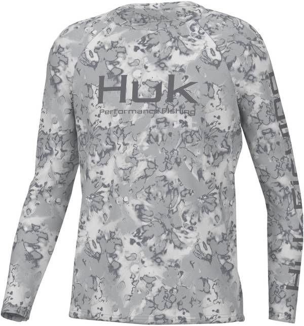 Huk Overcast Grey Reflection Pursuit Boys Shirt Grey XL