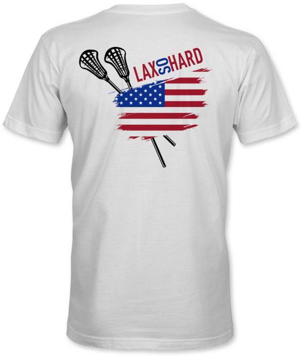 LAX SO HARD Youth American Flag Short Sleeve Lacrosse T-Shirt product image