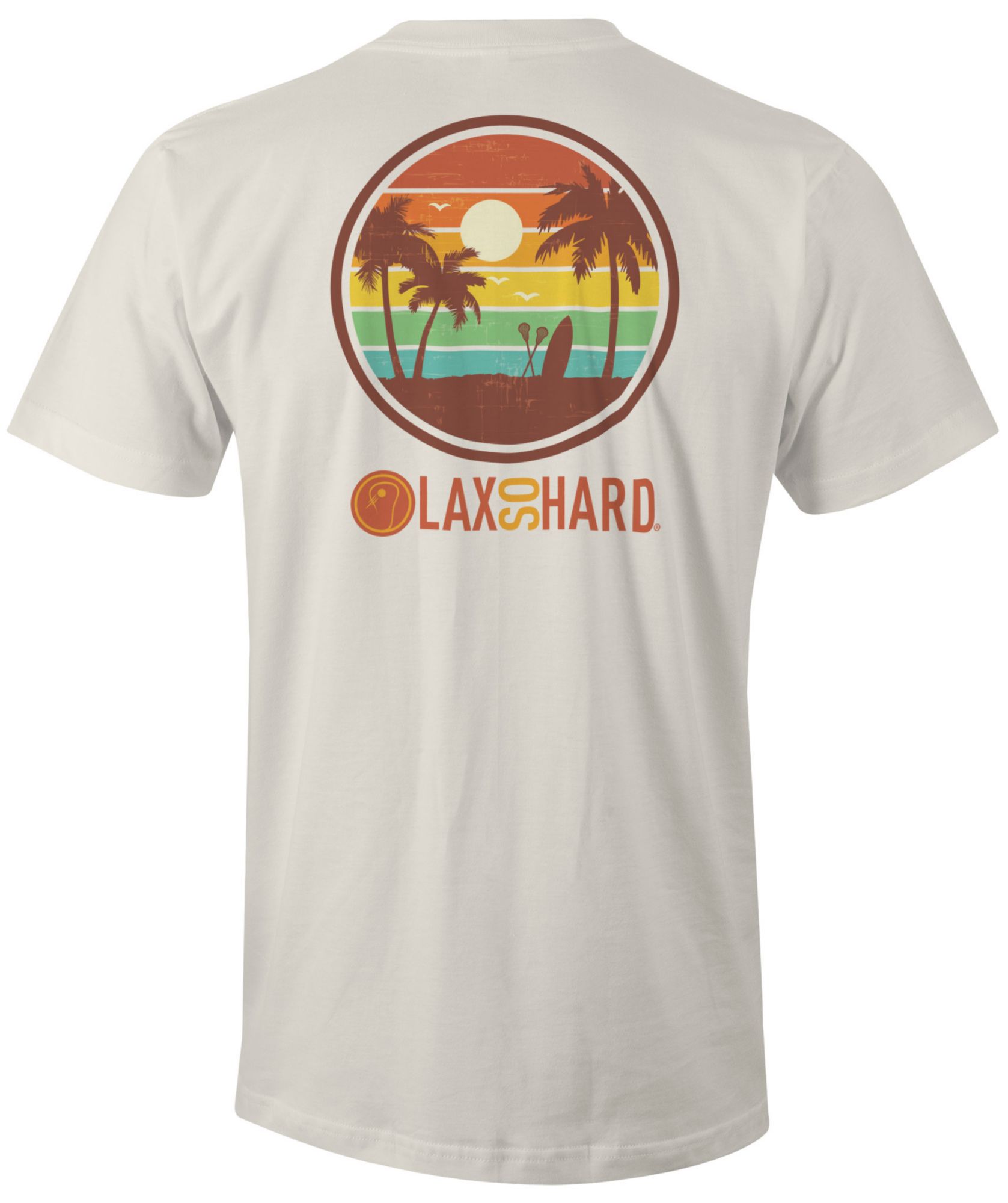 LAX SO HARD Adult Beach Lacrosse Sunset Short Sleeve T-Shirt