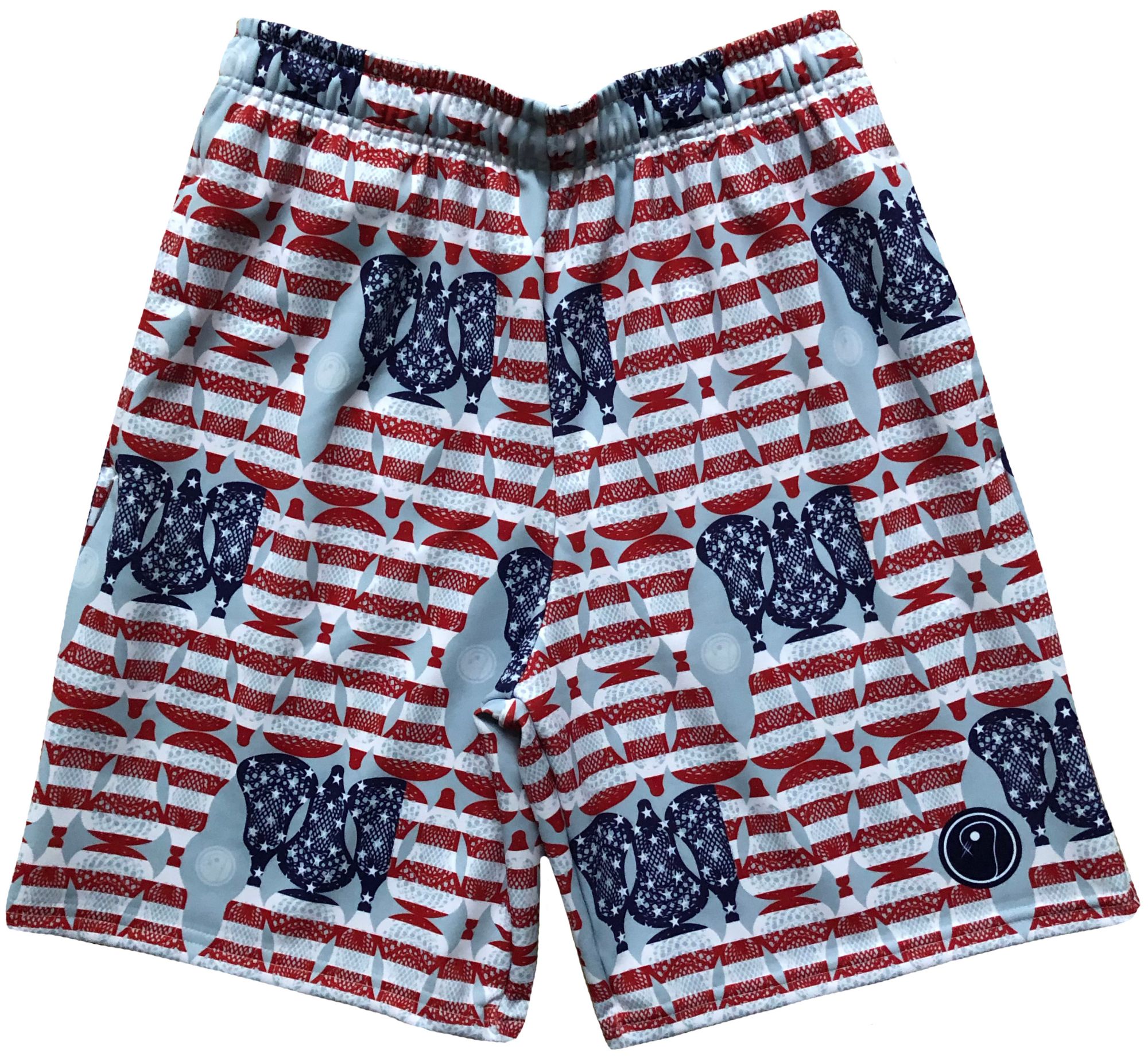 LAX SO HARD Adult American Flag Performance Lacrosse Shorts product image