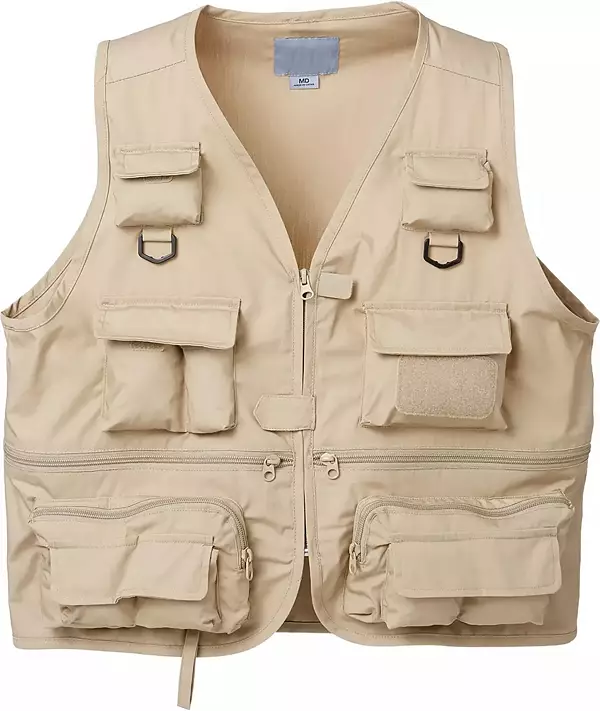 Jawbone Men's Fly Fishing Vest, XL, Khaki