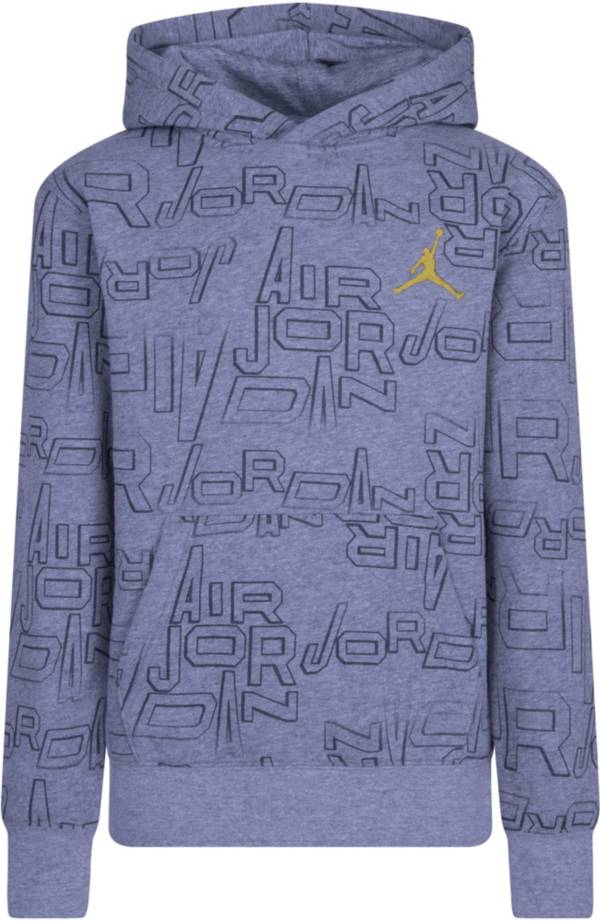 Sweat à capuche Garçon Jordan Take Flight Black & Gold Aop - Gris