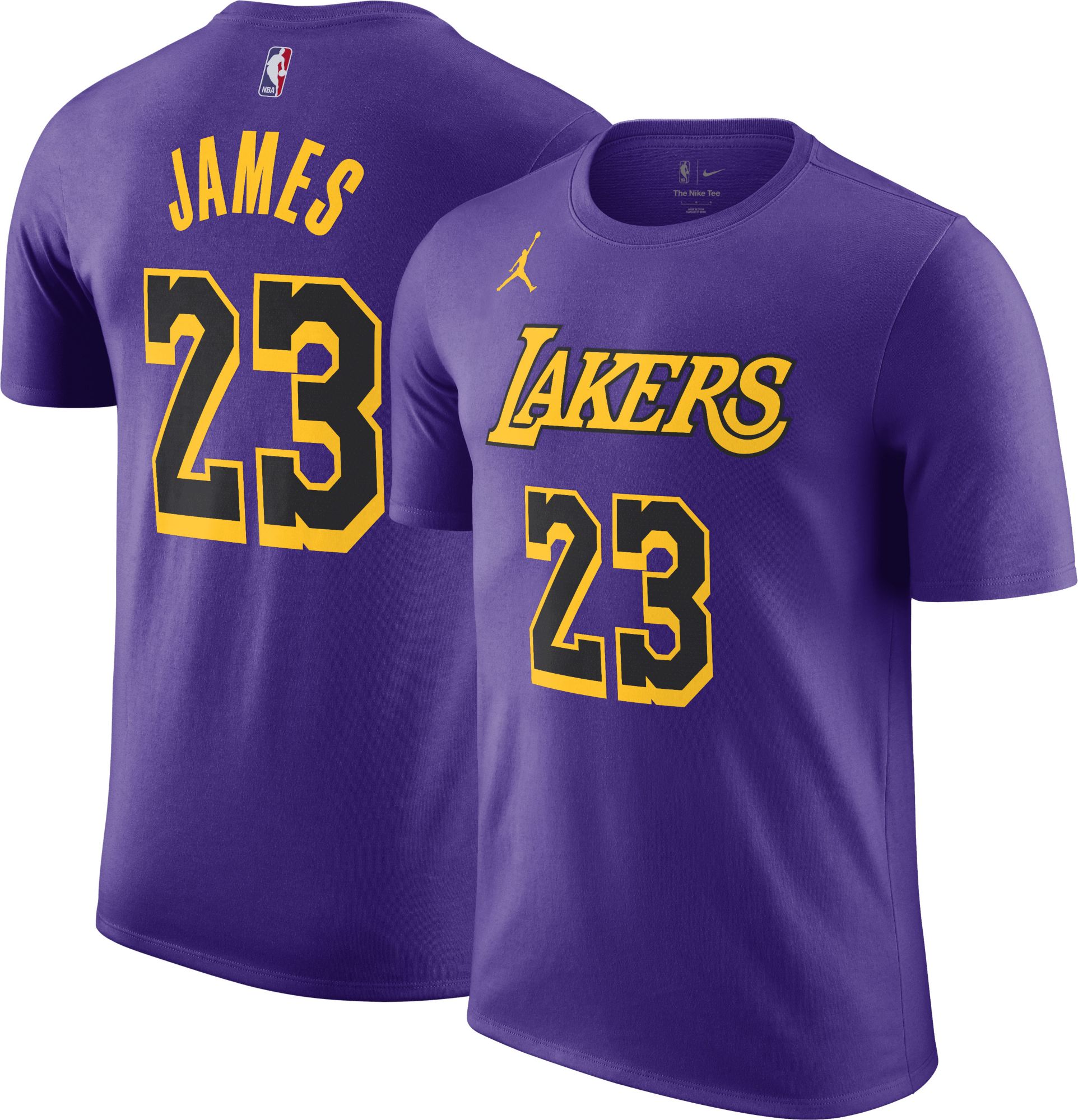 Nike Men's Los Angeles Lakers LeBron James #23 Purple T-Shirt product image