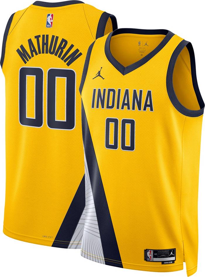 Unisex Jordan Brand Bennedict Mathurin Gold Indiana Pacers Swingman Jersey - Statement Edition Size: Large