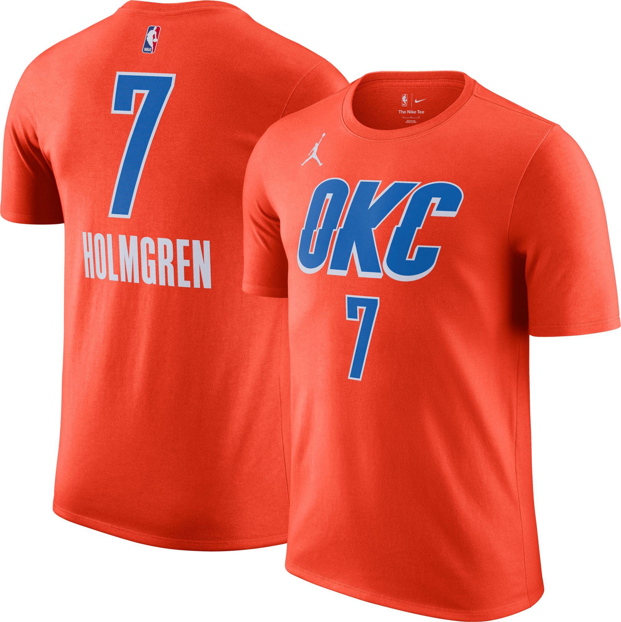 Nike Men's Oklahoma City Thunder Chet Holmgren #7 Orange T-Shirt