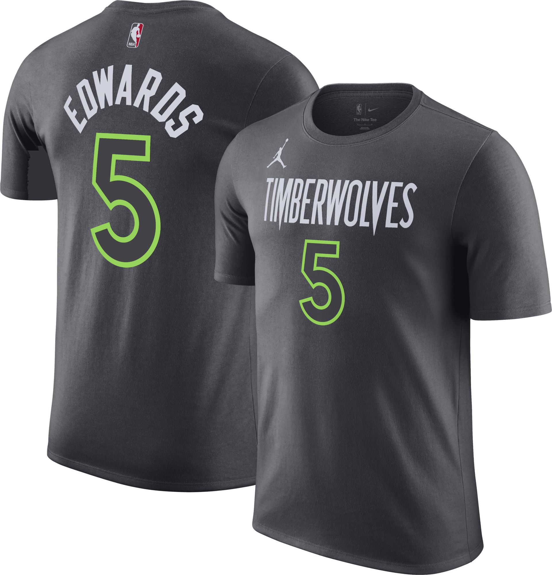 Jordan Men's Minnesota Timberwolves Anthony Edwards #5 Grey T-Shirt product image