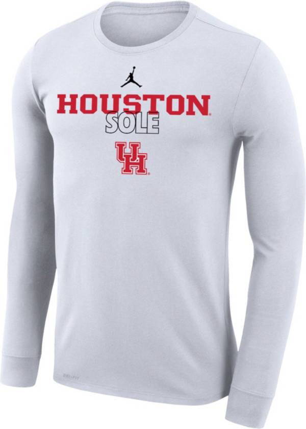 Jordan Houston Cougars White 2023 March Madness Basketball Houston Sole Long Sleeve Bench T-Shirt product image
