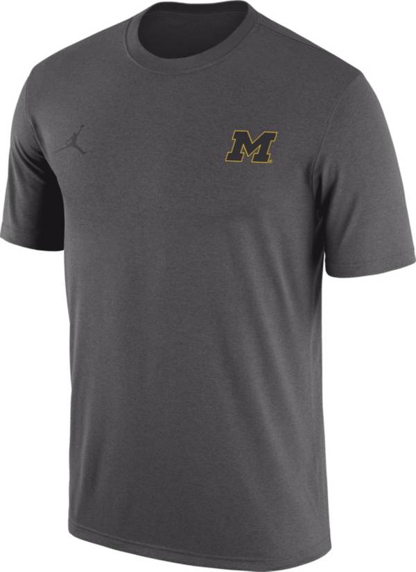 Jordan Men's Michigan Wolverines Grey Legend Small Logo T-Shirt