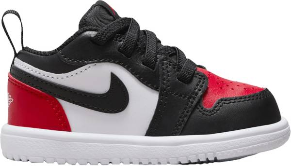 Red and white jordans 2024 toddler