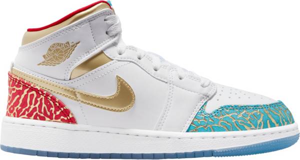Kids' Jordan 1 Mid 'UNC to Chicago' Shoes | Sporting Goods