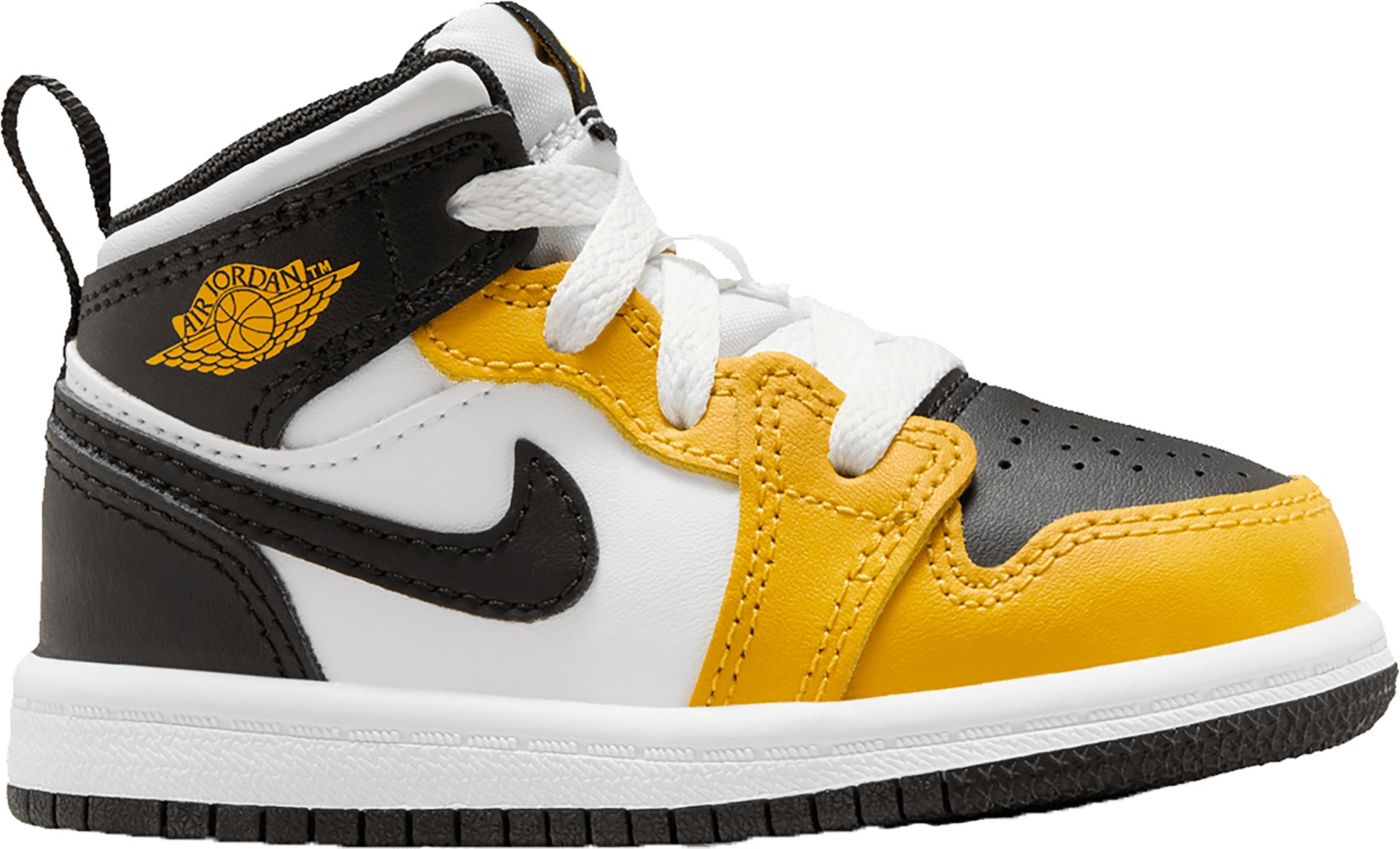 Jordan 1 Mid Toddler Boys Yellow Ochre White Black Shoes Size 5
