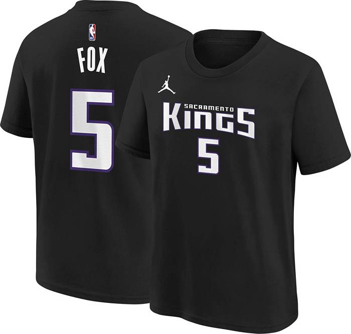 Nike Youth Sacramento Kings De'Aaron Fox #5 T-Shirt - Black - XL Each