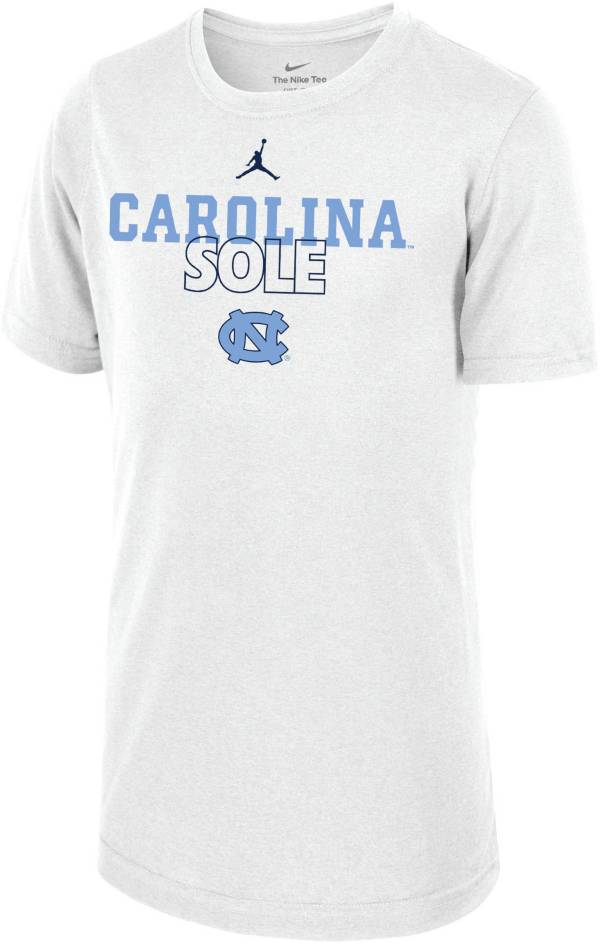 Jordan Youth North Carolina Tar Heels White 2023 March Madness Basketball Carolina Sole Bench T-Shirt product image
