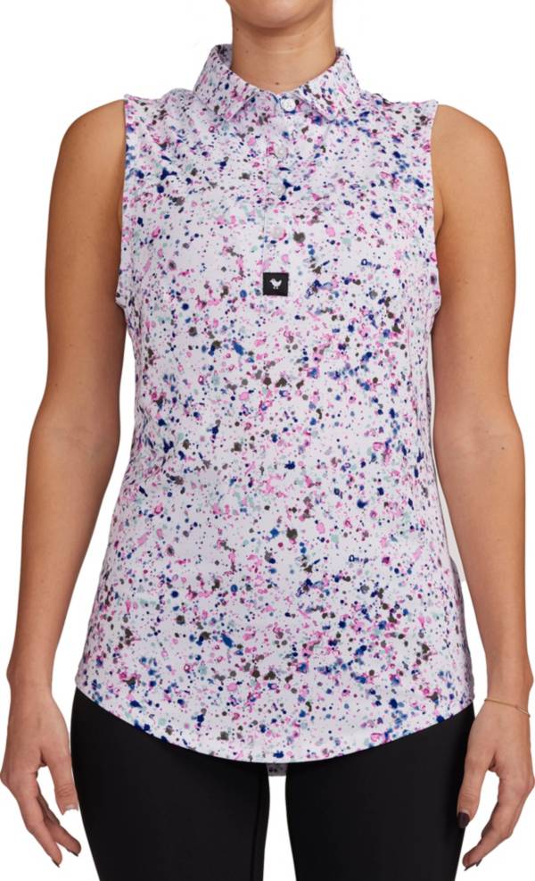 Bad Birdie Women's Sleeveless Paint Splatter 3 Golf Polo Golf Galaxy