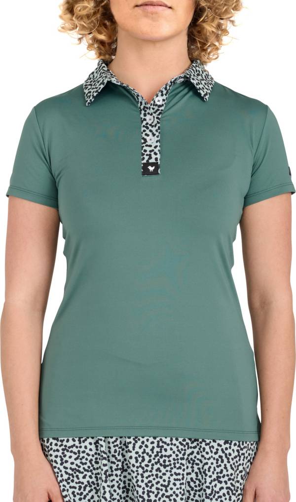 Bad Birdie Women's Short Sleeve Mint Chip Color Block Golf Polo product image