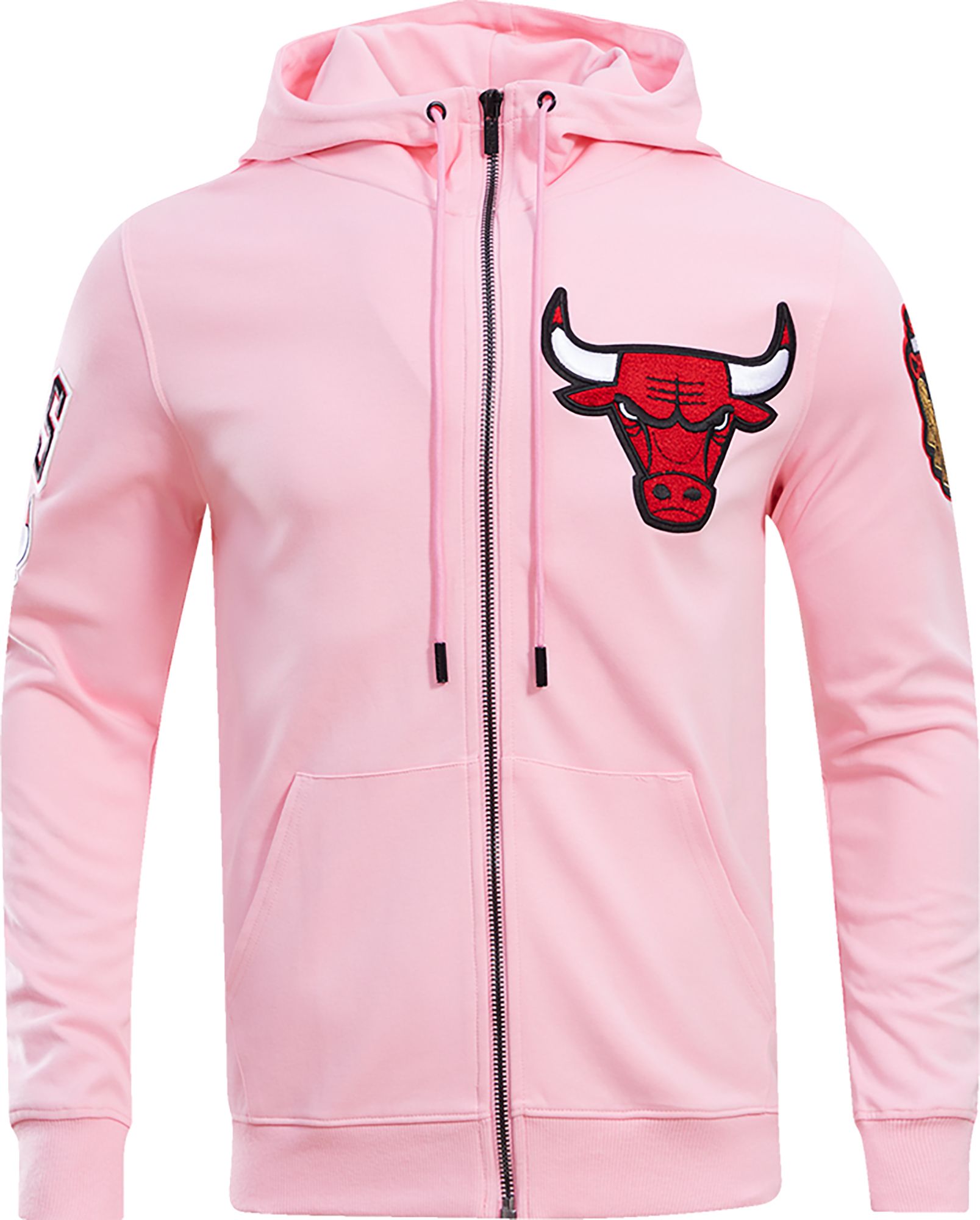 Pro Standard Men's Chicago Bulls Pink Chenille Full Zip Hoodie product image