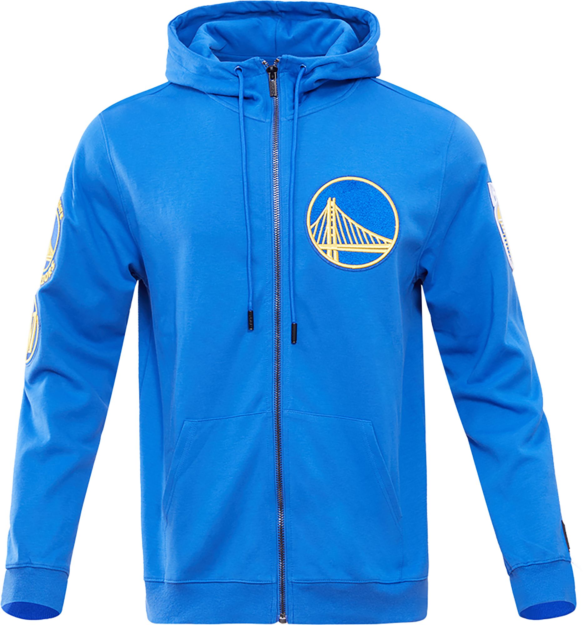 Pro Standard Men's Golden State Warriors Royal Chenille Full Zip Hoodie product image