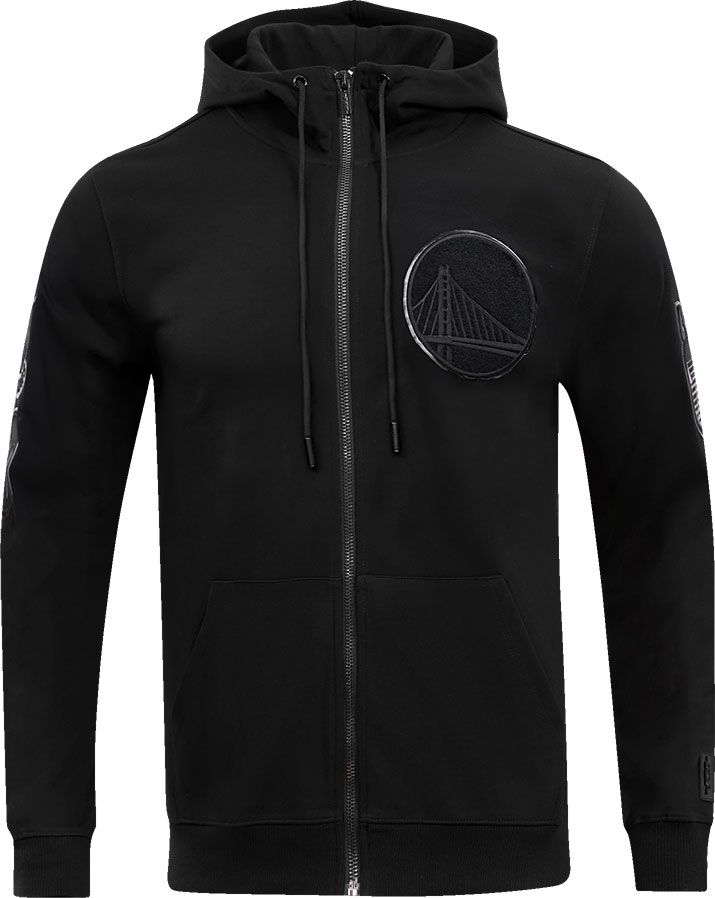 Pro Standard Men's Golden State Warriors Black Logo Full Zip Hoodie product image