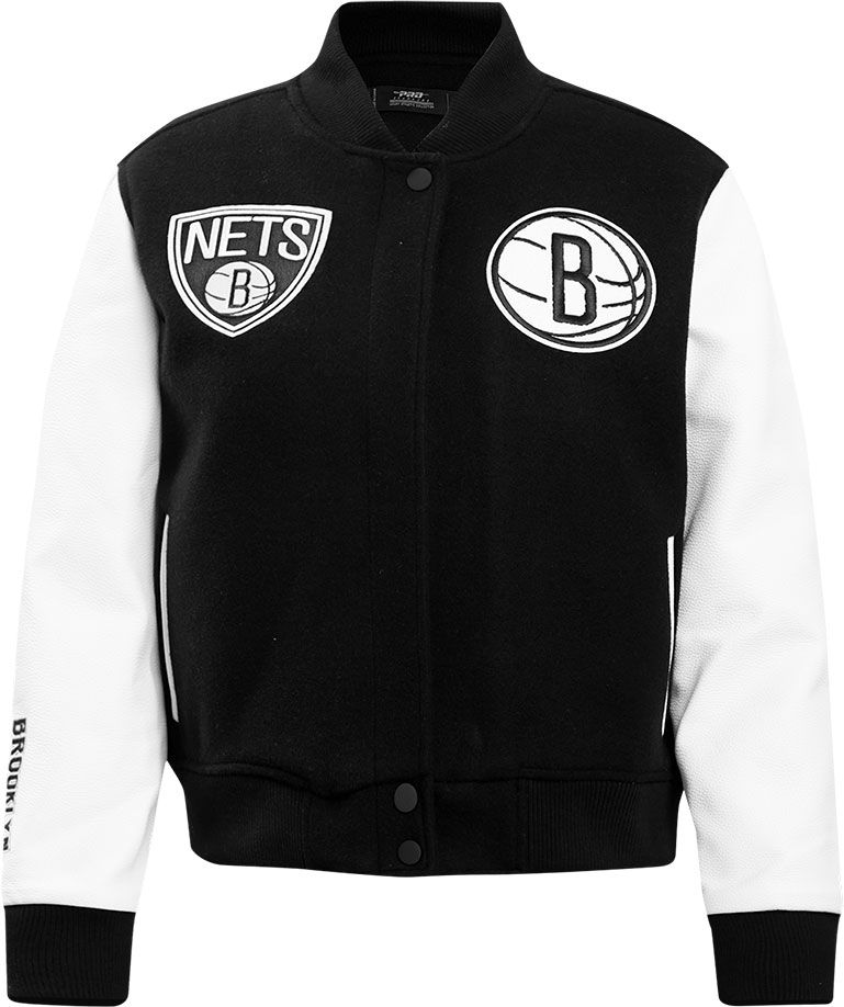 Pro Standard Women's Brooklyn Nets Black Wool Varsity Jacket product image
