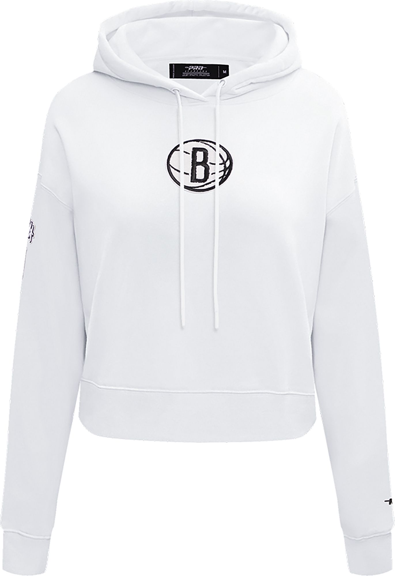Pro Standard Women's Brooklyn Nets White Cropped Fleece Pullover Hoodie product image