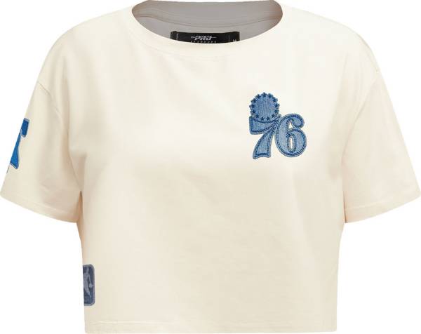 Pro Standard Women's Philadelphia 76ers Varsity Blues Cropped Boxy T-Shirt