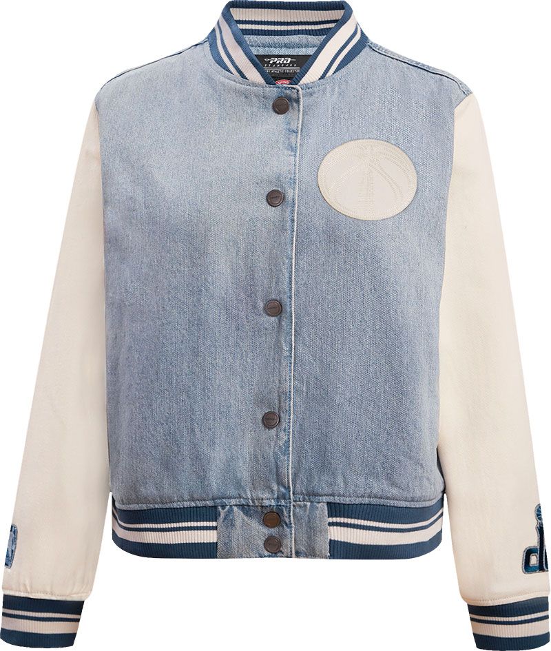 Pro Standard Women's Washington Wizards Denim Varsity Bomber Jacket product image