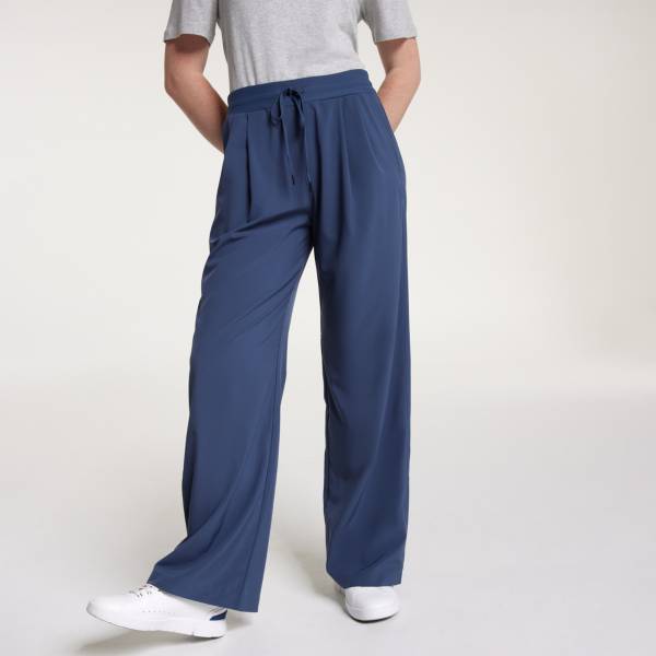 Long Pants, Zip Legs Pure Color Polyester Fabric Drawstring Waist