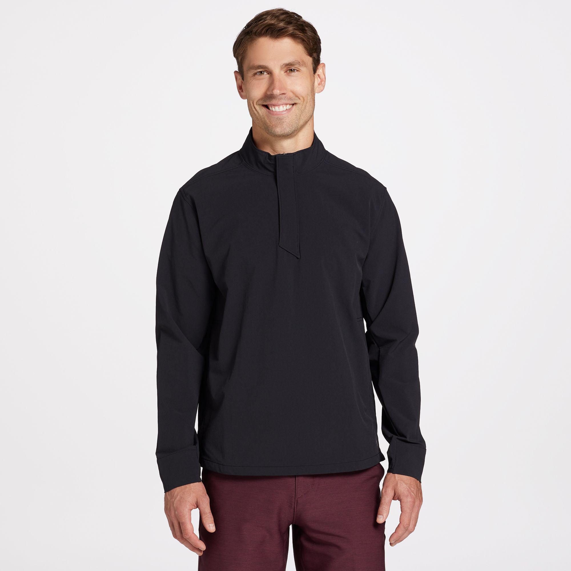 VRST Men's Golf Drop Cut Pullover - Pure Black Style View 2