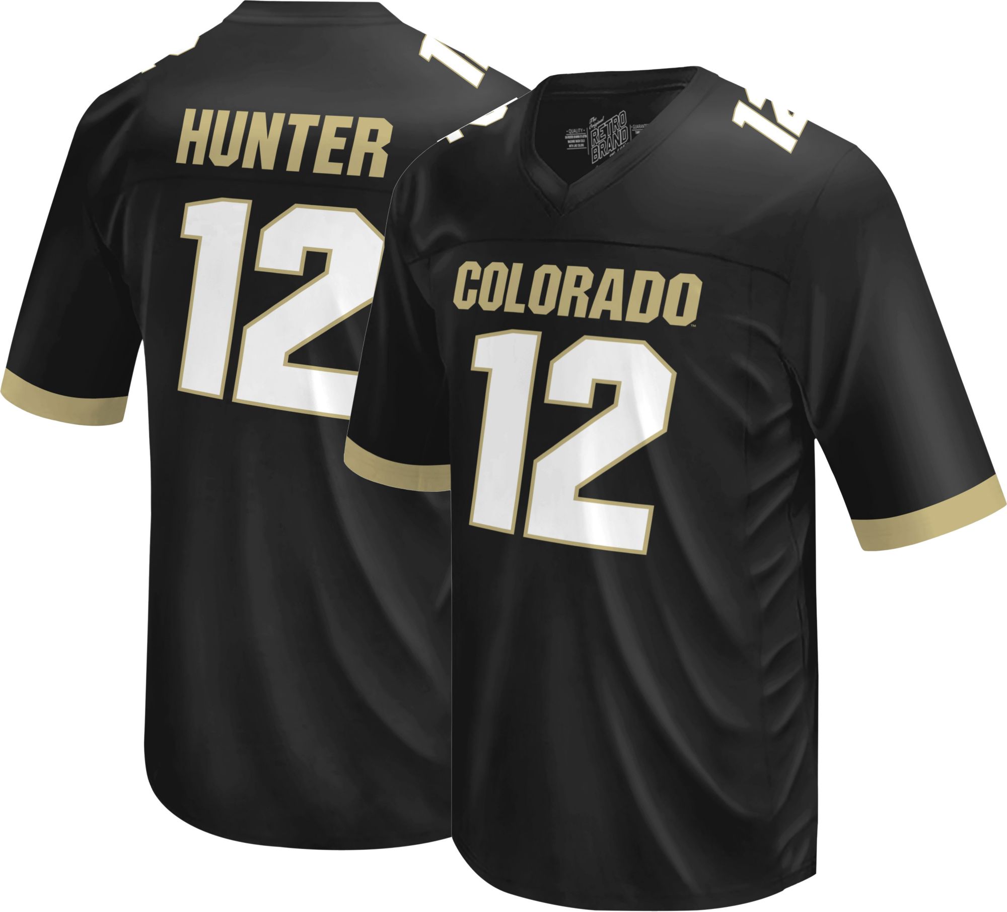 Retro Brand Men's Colorado Buffaloes Travis Hunter #12 Black Replica Football Jersey