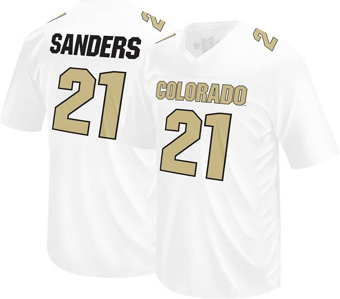 Retro Brand Men's Colorado Buffaloes Shilo Sanders #21 White Replica Football Jersey, Medium
