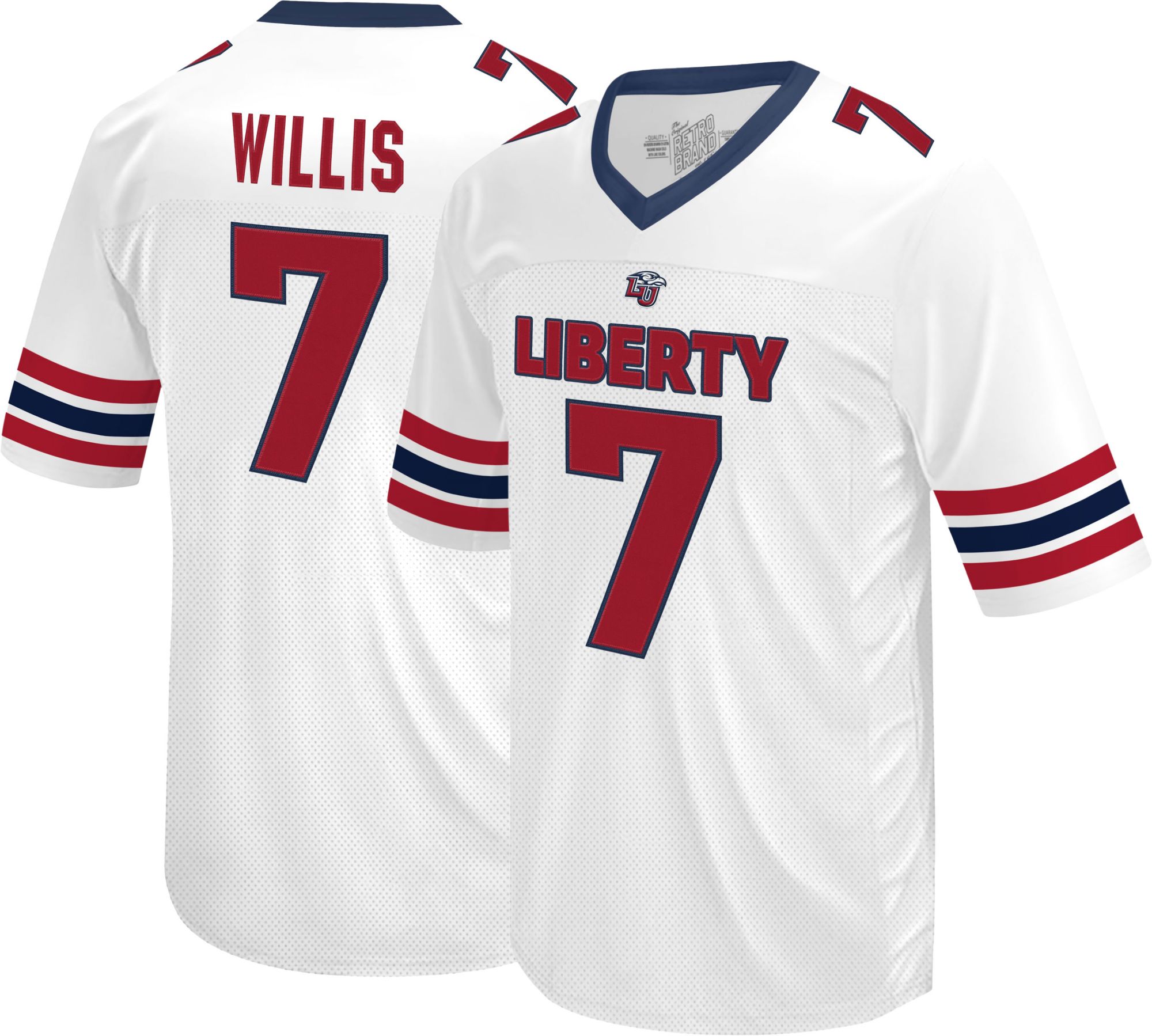 Retro Brand Men's Liberty Flames Malik Willis #7 White Replica Football Jersey