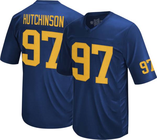 Retro Brand Men's Michigan Wolverines Aidan Hutchinson #97 Blue Replica  Football Jersey