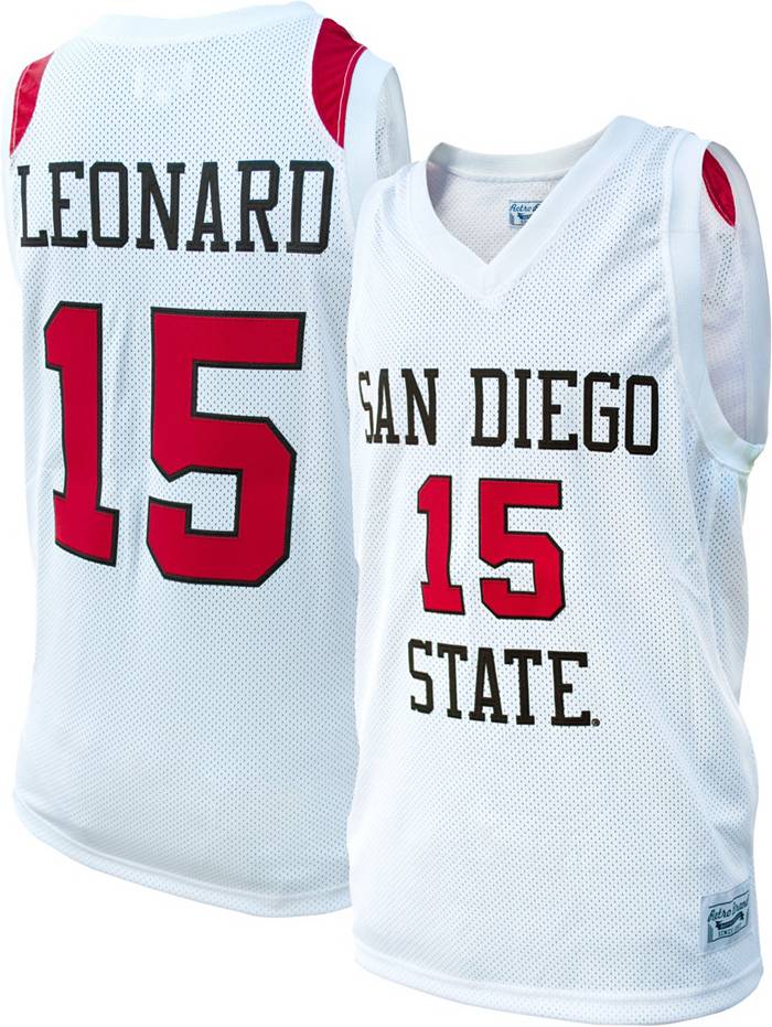 Retro Brand Men's San Diego State Aztecs Kawhi Leonard #15 White Replica Basketball Jersey, Medium