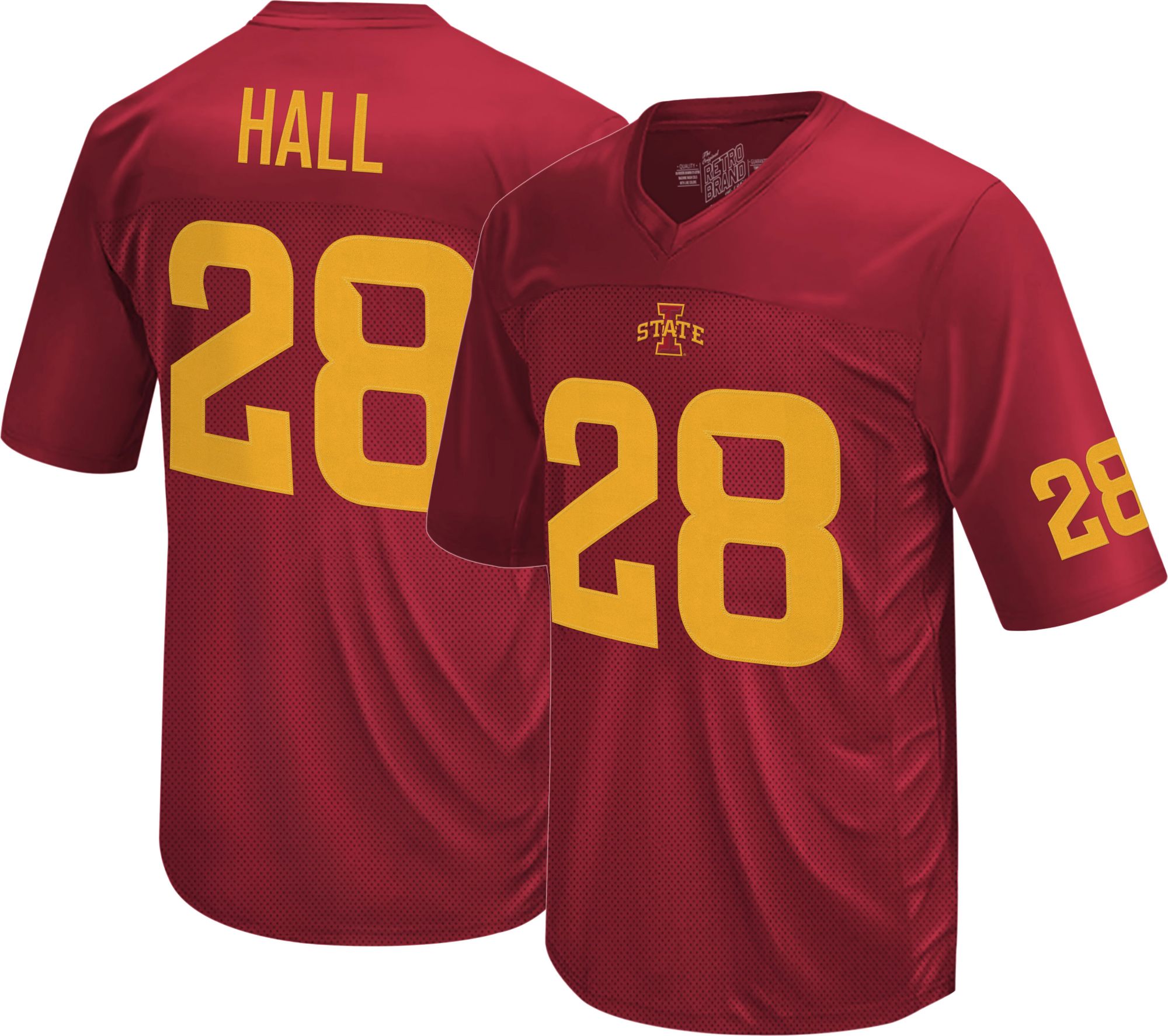 Retro Brand Men's Iowa State Cyclones Breece Hall #28 Cardinal Replica Football Jersey product image