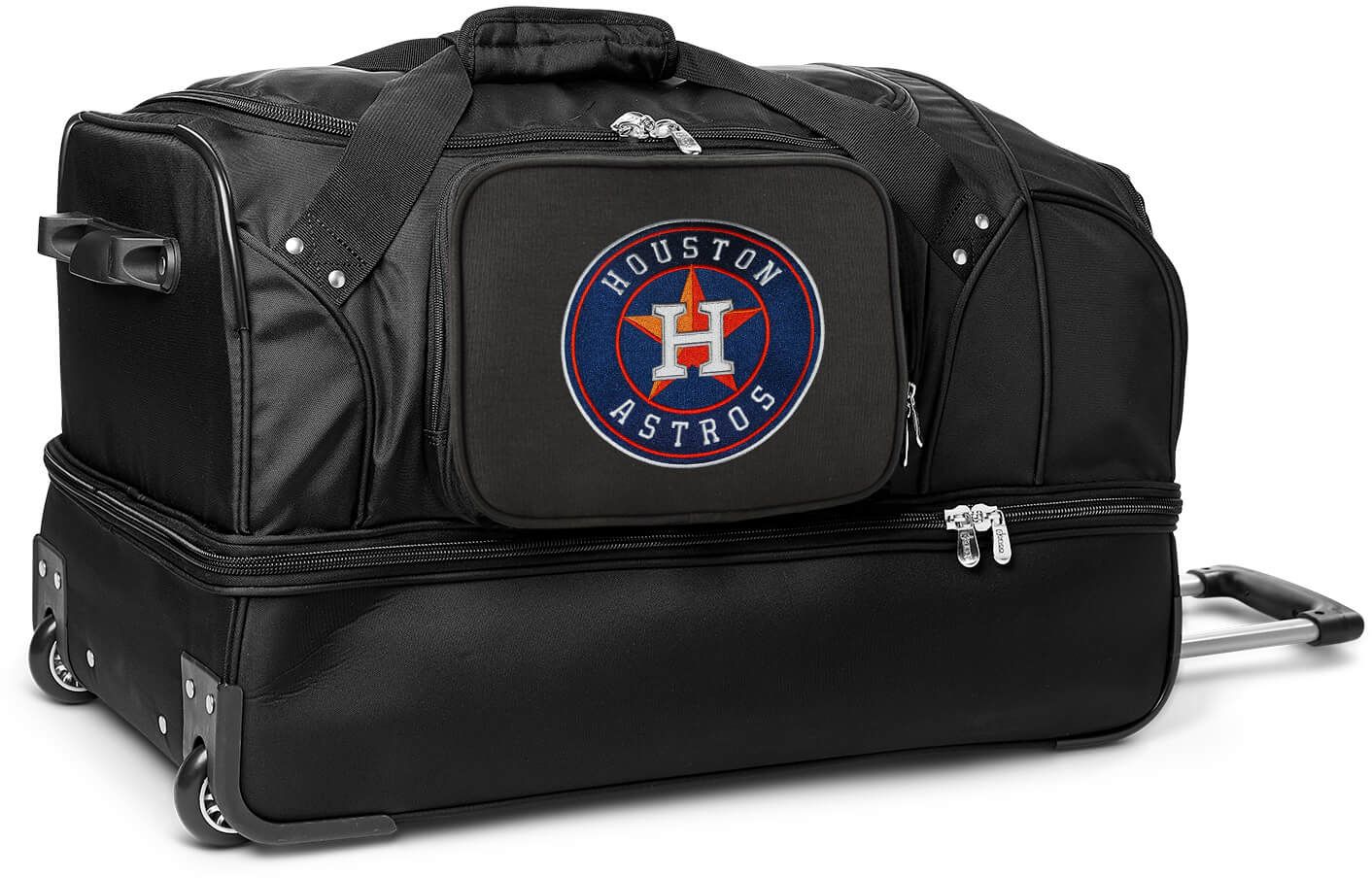 Mojo Houston Astros Drop Bottom Wheeled Duffle